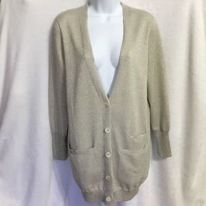 J Crew Tunic Sweater Gold Metallic